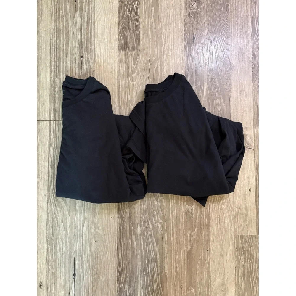 Fresh Clean Threads Lot of 2 Black Long Sleeve StratuSoft Crew Neck Tee Mens 3XL
